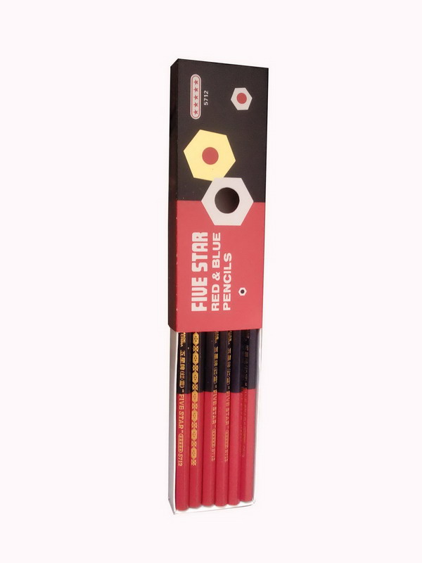 六角大红兰铅笔7L11